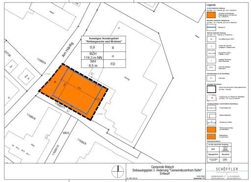 Plan 3. Änderung des Bebauungsplans „Gemeindezentrum Bühn“