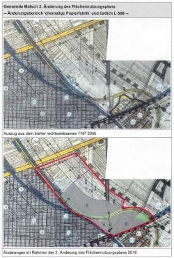 Plan Änderung Flächennutzungsplan ehemalige Papierfabrik