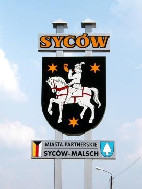 Ortseingangsschild Syców Ortseingangsschild Syców