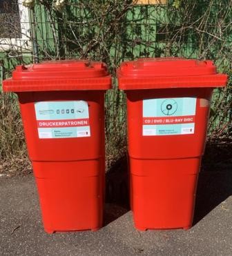 Rote Wertstofftonnen der Fa. CR Solutions Rote Wertstofftonnen der Fa. CR Solutions